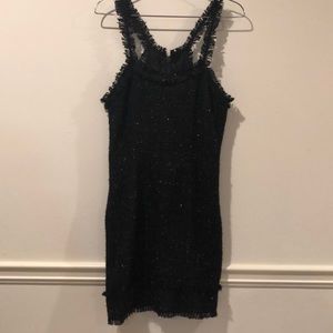 NWT ALEXIS black and metallic tweed dress